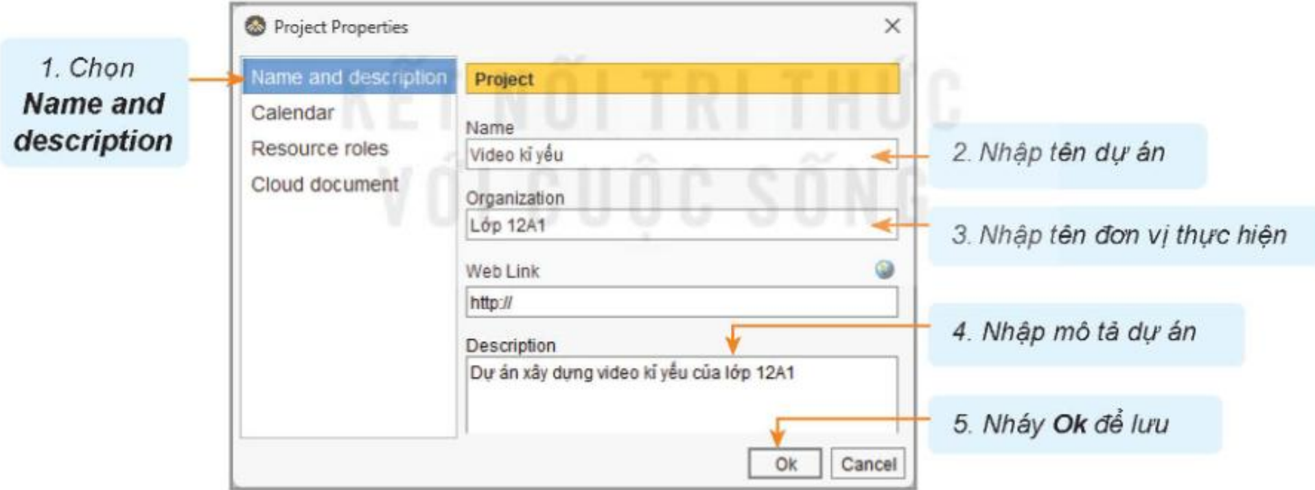 Hình 1.4. Hộp thoại Project Properties