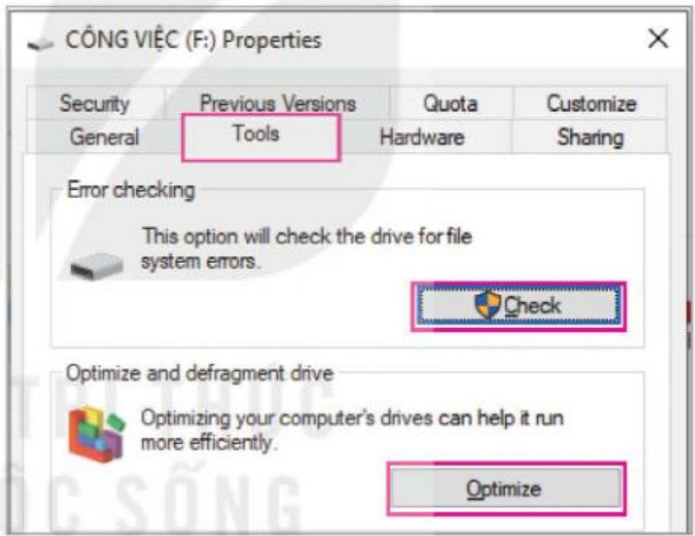 Hình 2.7. Cửa sổ Properties của đĩa cứng