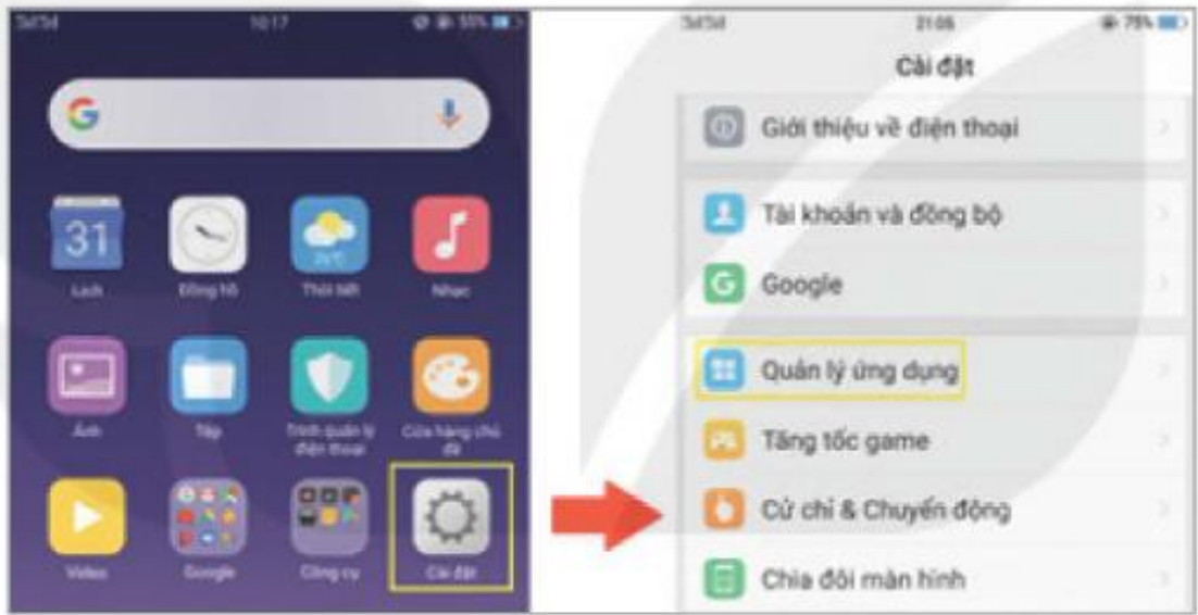 Hình 2.9. Cập nhật tiện ích quản lí ứng dụng