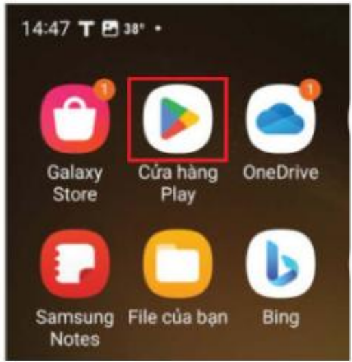 Hình 6.7 Bước 1: Chạy ứng dụng Cửa hàng Play