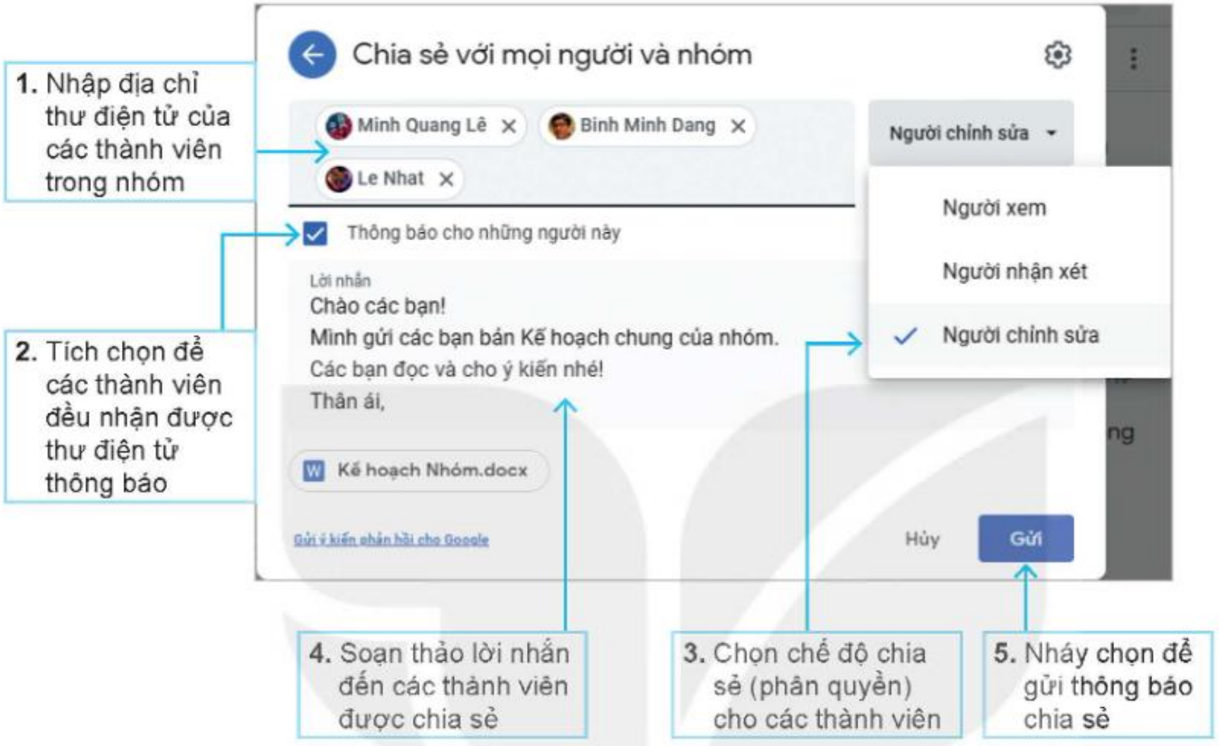 Hình 6.5. Hộp thoại chia sẻ tệp