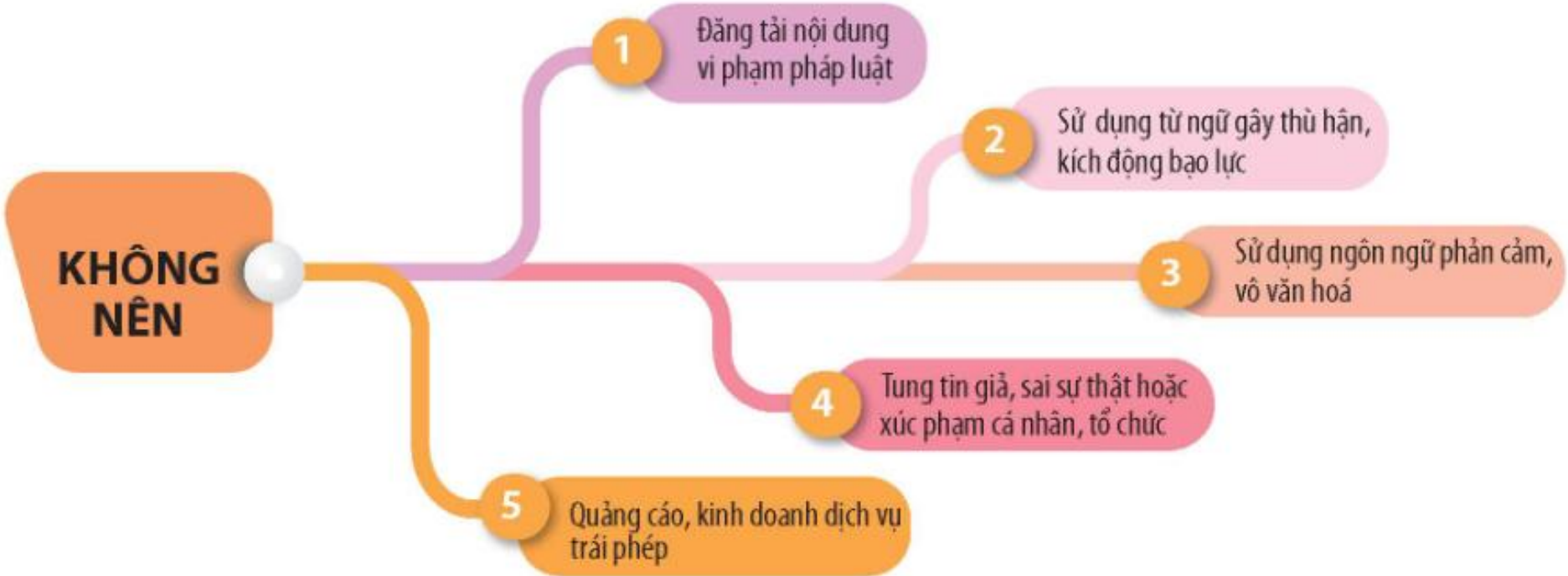 Hình 9.3. Một số điều không nên làm khi tham gia mạng xã hội