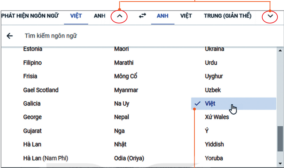 Hình 10.2. Chọn ngôn ngữ làm việc