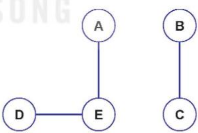 Hình 11.9. Đồ thị có hai thành phần liên thông là [A, D, E] và [B, C]
