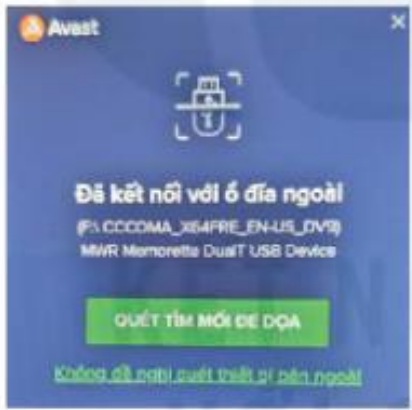Hình 9.18. Cảnh báo khi kết nối thẻ nhớ USB