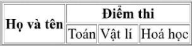 Hình 9.6. Ví dụ gộp hàng và cột của bảng