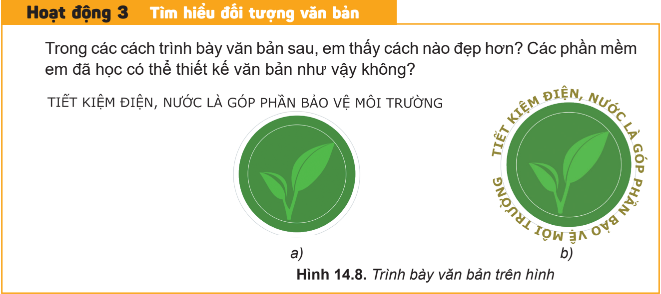 Hình 14.8. Trình bày văn bản trên hình
