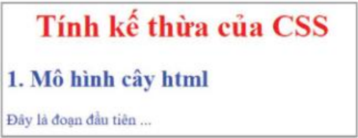 Hình 14.5. Minh hoạ tính kế thừa của CSS