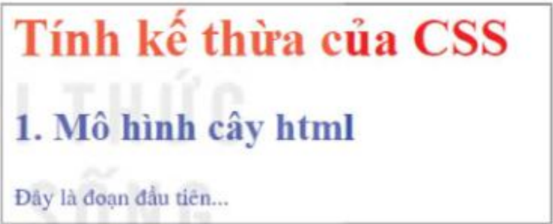 Hình 14.6. Minh hoạ thứ tự ưu tiên của các mẫu CSS