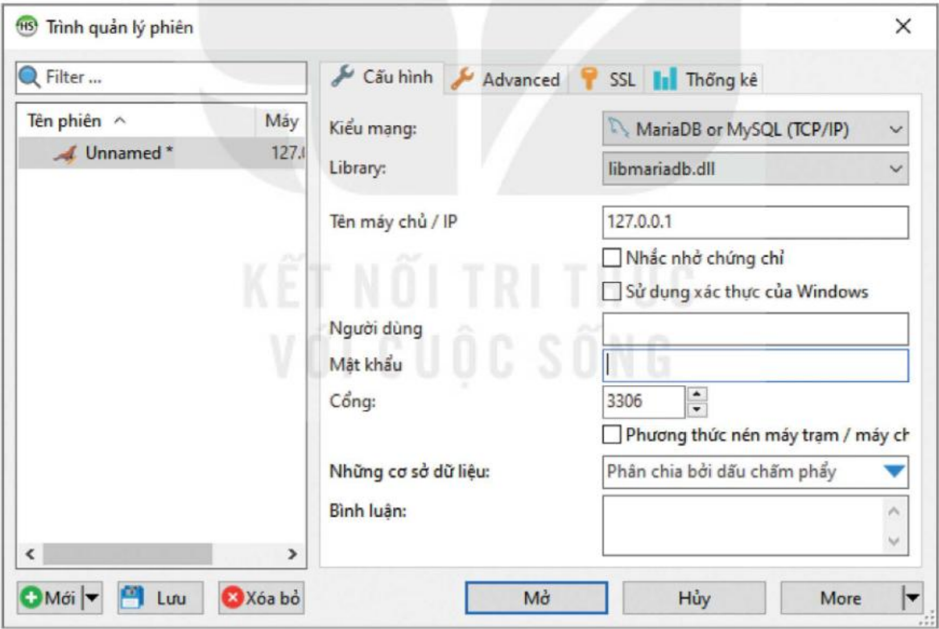 Hình 17.4. Giao diện đầu tiên của HeidiSQL