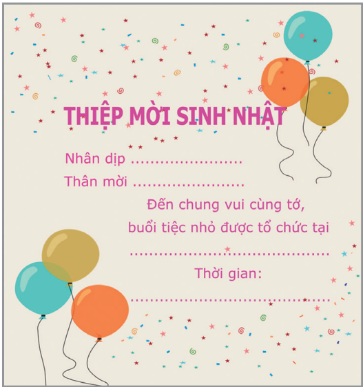 Hình 15.9. Thiệp mời sinh nhật