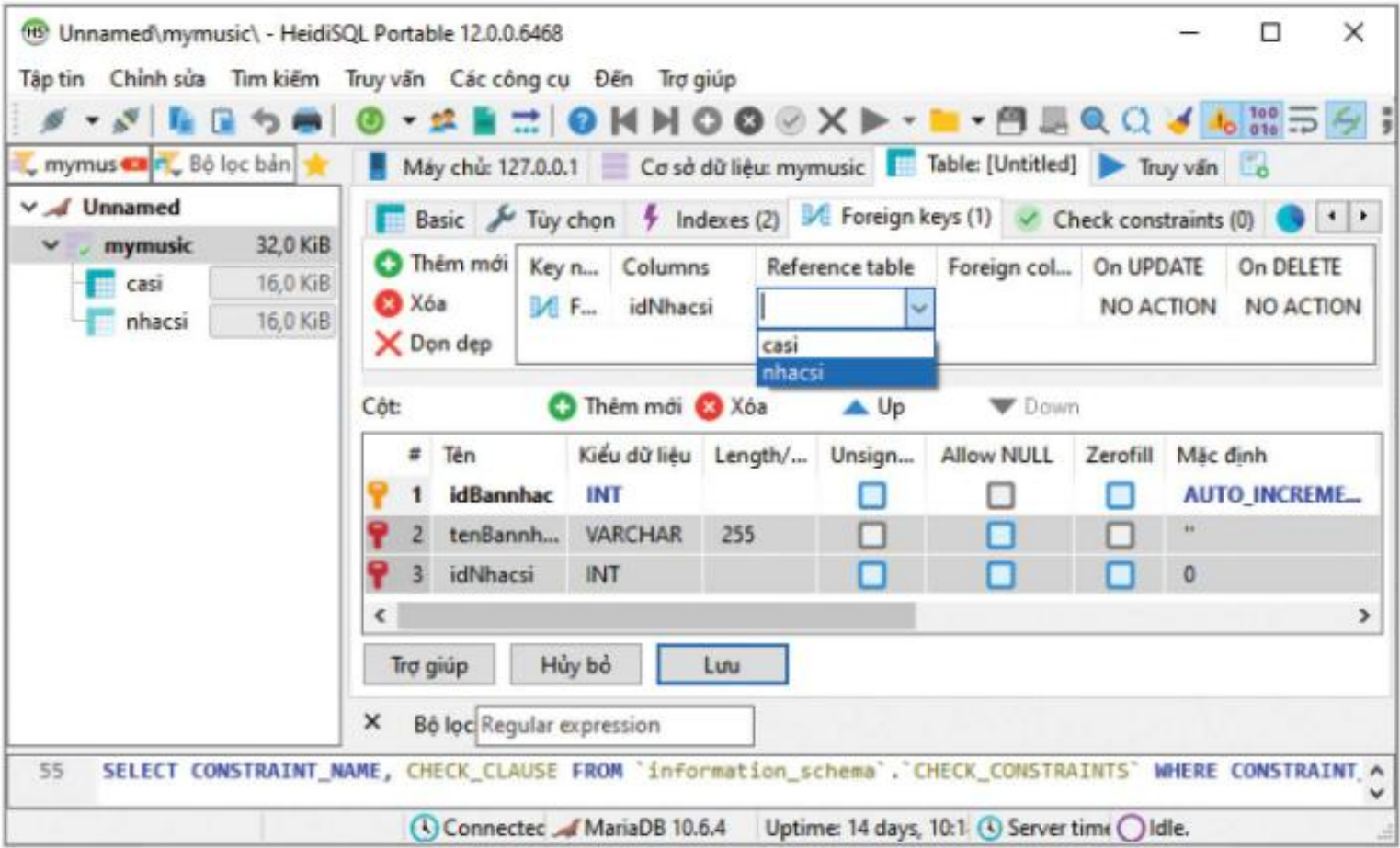 Hình 20.9 Chọn bảng tham chiếu