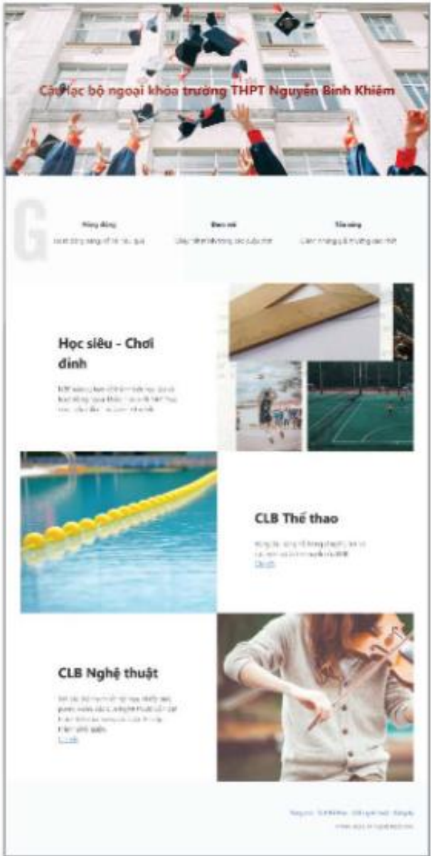 Hình 18.1. Website câu lạc bộ của trường