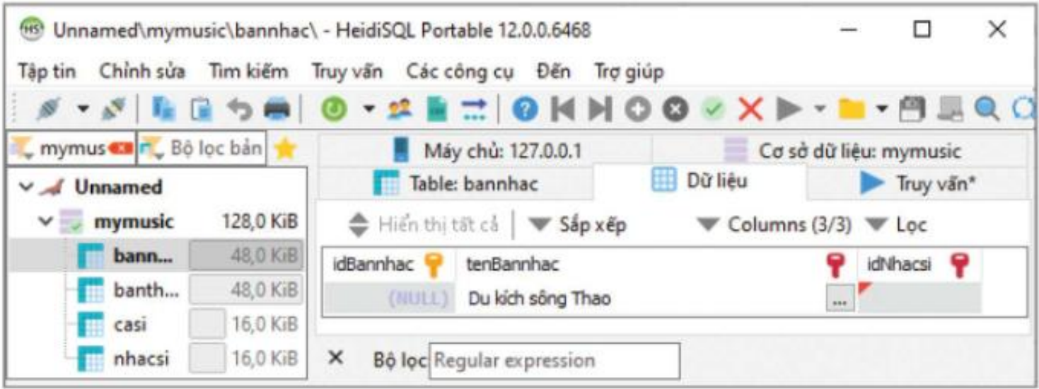 Hình 22.2 Minh hoạ thao tác nhập dữ liệu