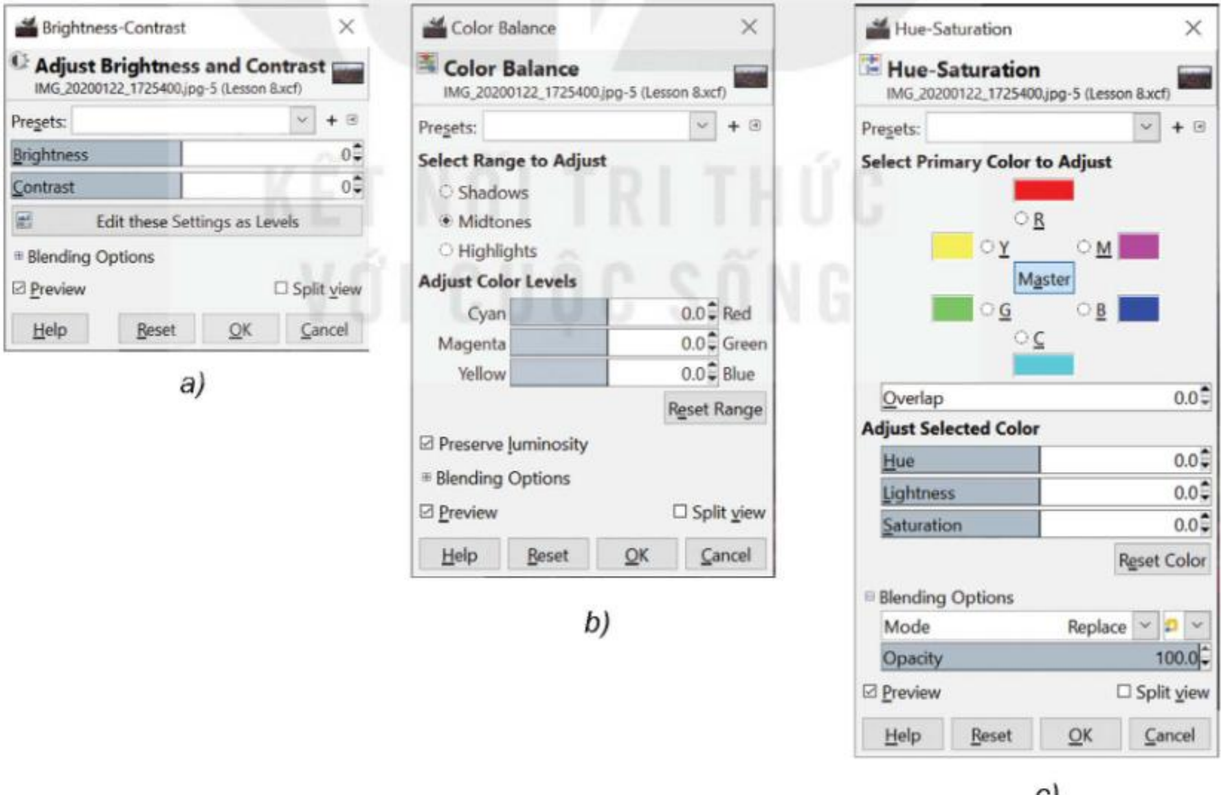 Hình 26.2. Một số công cụ phổ biến trong bảng Colors