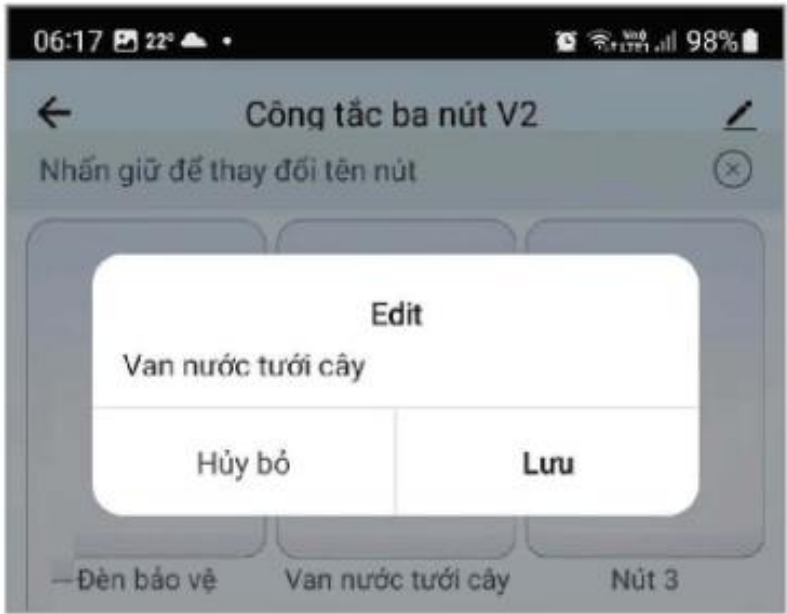 Hình 22.15. Giao diện đặt tên cho các công tắc