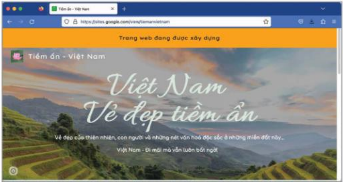 Hình 24.5. Phần đầu trang web "Việt Nam vẻ đẹp tiềm ẩn"