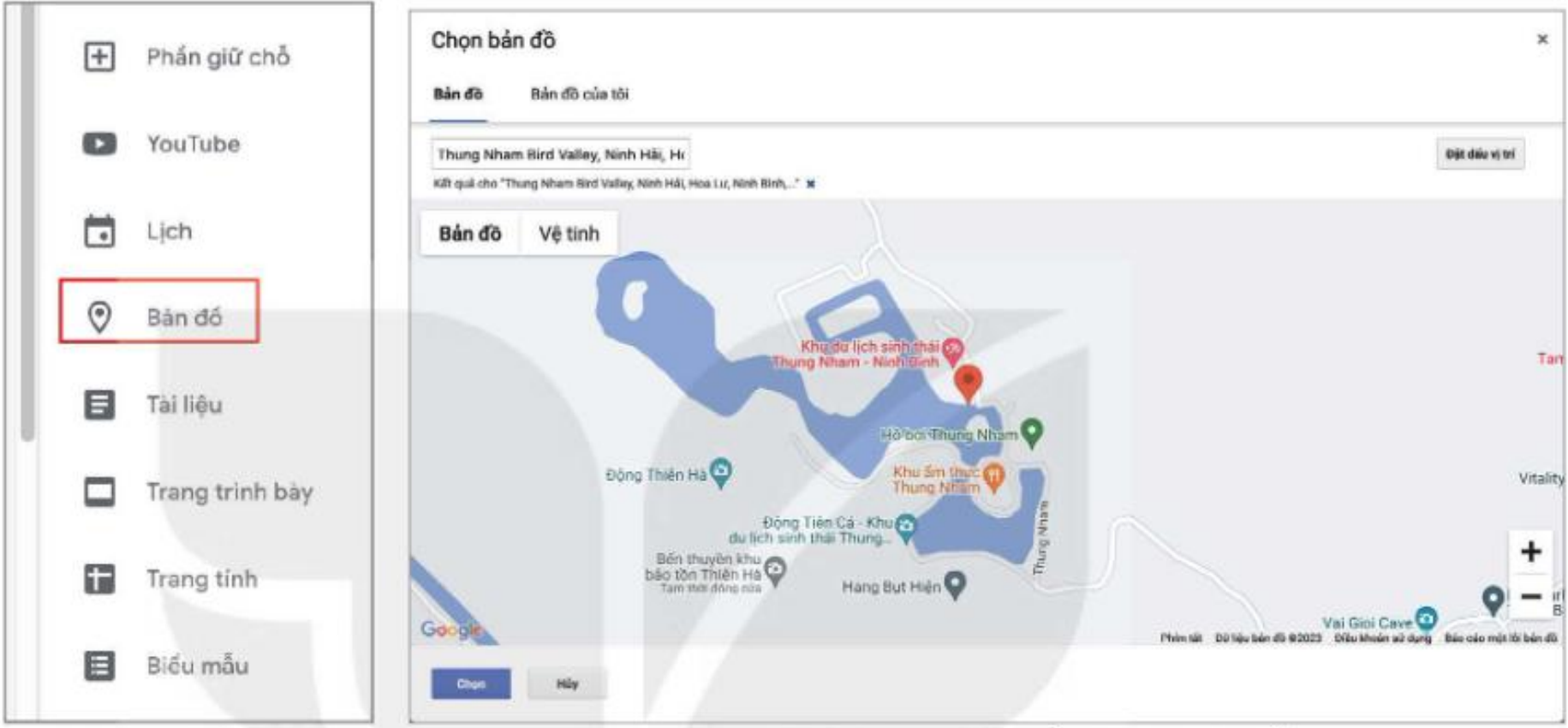 Hình 25.3. Lệnh thêm bản đồ vào trang web