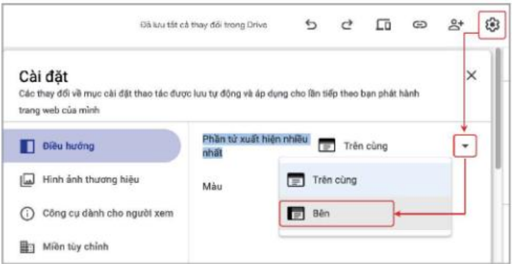 Hình 26.5 Thiết lập bảng chọn dạng như trên điện thoại
