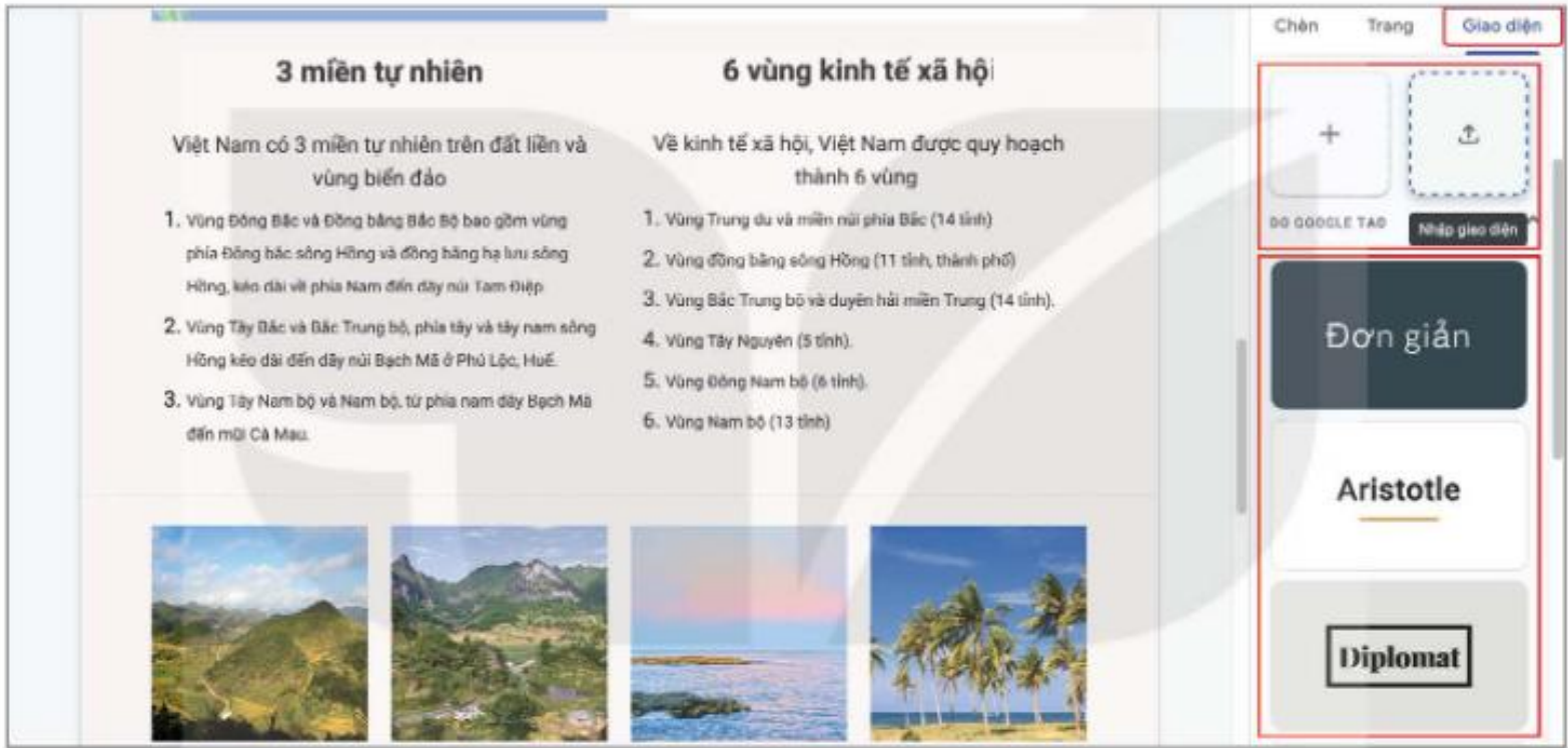 Hình 28.4. Bảng chọn Giao diện
