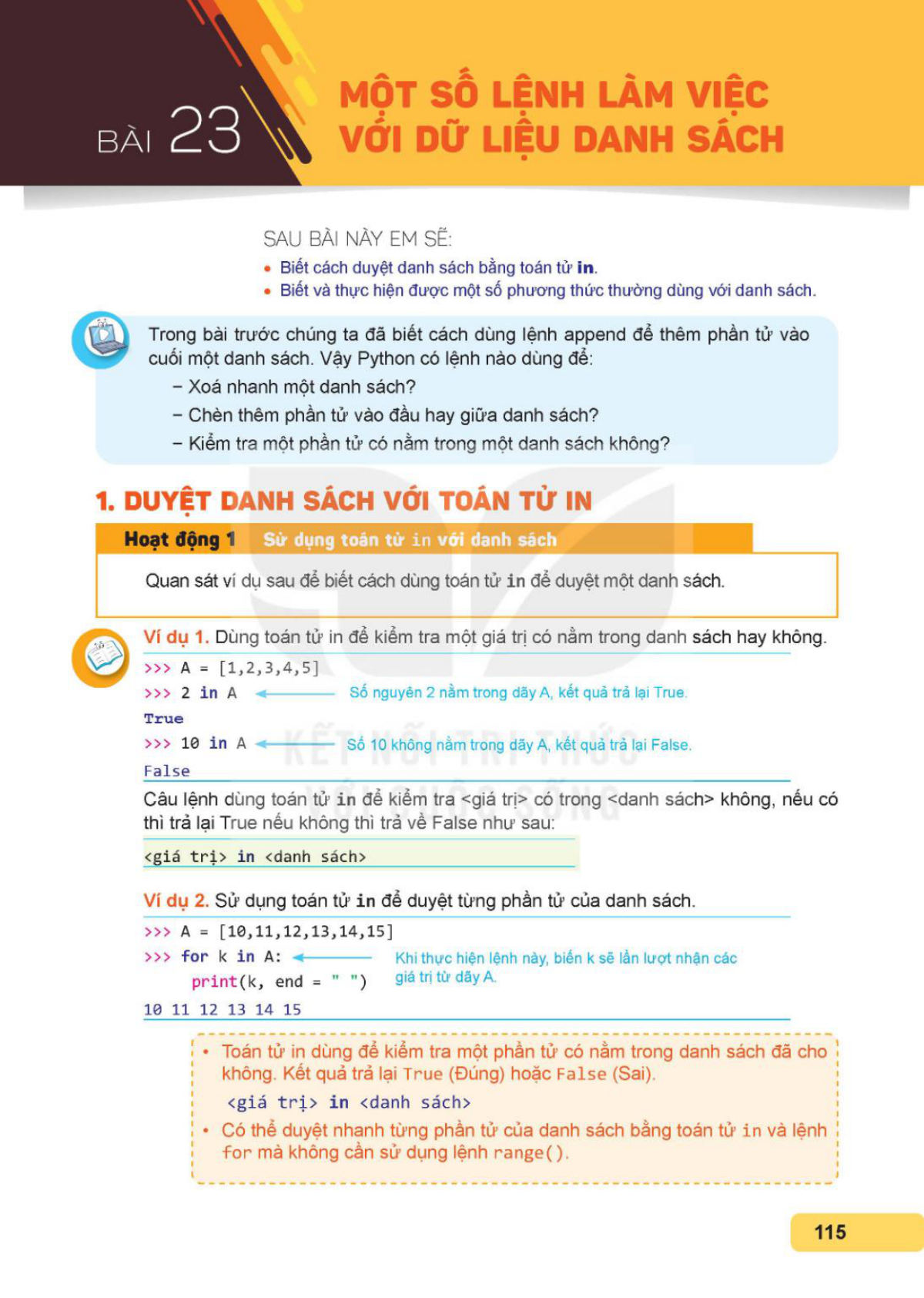 SGK bài 23 – trang 115